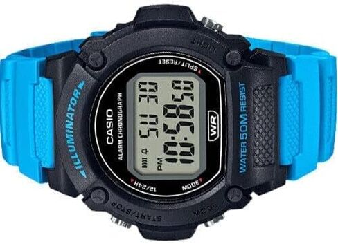 Casio Illuminator Alarm Chronograph Digital Watch W-219HB-5AVCF in Saudi Arabia