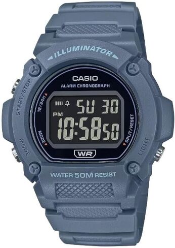 Casio Illuminator Alarm Chronograph Digital Watch W-219HB-5AVCF in Saudi Arabia