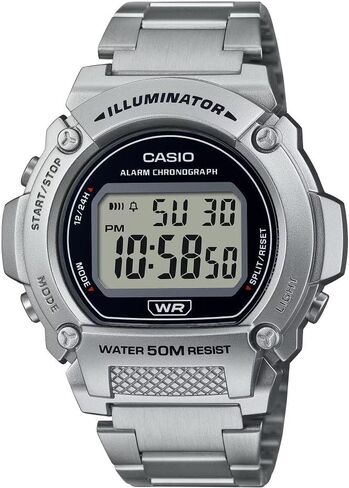 Casio Illuminator Alarm Chronograph Digital Watch W-219HB-5AVCF in Saudi Arabia