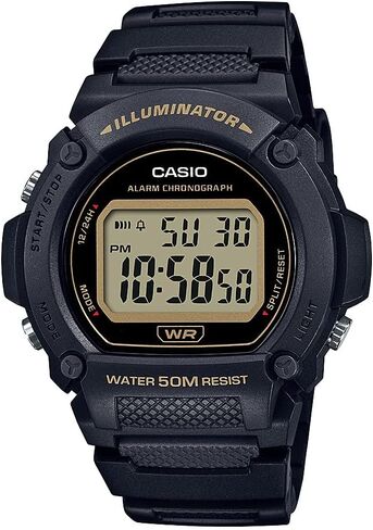 Casio Illuminator Alarm Chronograph Digital Watch W-219HB-5AVCF in Saudi Arabia