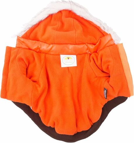 PET LIFE Classic Metallic Fashion Pet Dog Coat Jacket Parka w/ 3M Insulation and Removable Hood, X-Small, Metallic Orange in Saudi Arabia