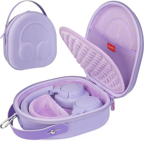 EVA Hard Shell Case for JBL TUN 670NC/520BT/770NC/720BT and JBL Live 670NC/770NC Wireless Headphones, Premium Travel Protective Headphone Storage Bag - Purple in Kuwait