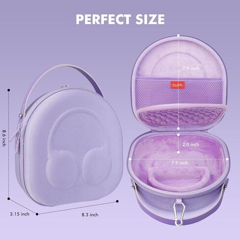 EVA Hard Shell Case for JBL TUN 670NC/520BT/770NC/720BT and JBL Live 670NC/770NC Wireless Headphones, Premium Travel Protective Headphone Storage Bag - Purple in Kuwait
