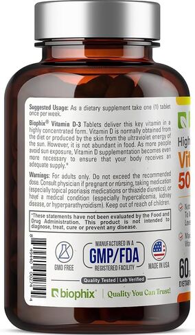 biophix Vitamin D-3 50000 IU 120 Vcaps - High-Potency Supports Strong Bones Immune Health in Kuwait