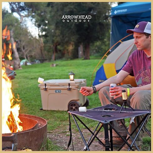 ARROWHEAD OUTDOOR 26" Heavy-Duty Portable Folding Table, 2 Cup Holders, No Sag Surface, Compact, Square, Carrying Case, Steel Frame, High-Grade 600D Canvas in Saudi Arabia
