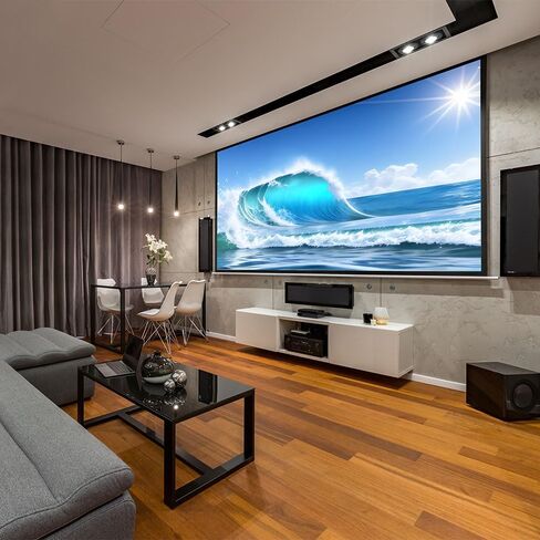 Core Innovations Home Theater Bundle with Projector, 120" Screen, and Two Mini Bluetooth Wireless Bone Conduction Instant Speakers, Sea Blue in Kuwait