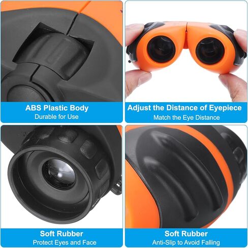 مجموعة مناظير باتيكل 8 × 21، تلسكوب صغير الحجم قابل للطي عالي الدقة مقاوم للصدمات مع حبل لمشاهدة الطيور والمشي لمسافات طويلة والتخييم والسفر في الهواء الطلق، برتقالي in Kuwait
