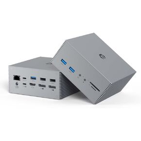 USB-C Docking Station with 4K Triple Display, Charging Support for M Book Pro & Windows Type C (2 4K DP, HDMI, 6 USB Ports, 60W USB PD),Extended Display for m OS,DC16