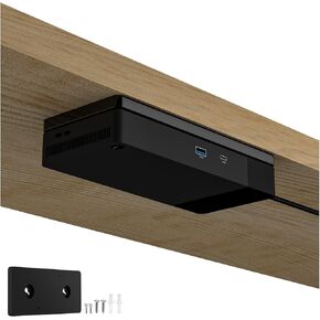 Under Desk Mount and Wall Mount Compatible with Dell WD19 / WD19S / WD19DC / WD19DCS / WD19TB / WD19TBS / WD19TB / WD15 / WD22TB4 Dock, Acrylic Docking Station Holder (Black Holder Only)