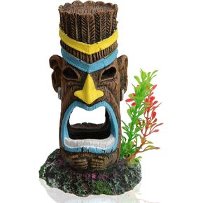 Saim Aquarium Decoration Creative Mayan Aboriginal Totem Statue Aquarium Accessories for Fish Tank Ornaments Betta Sleep Rest Hide Play Breed