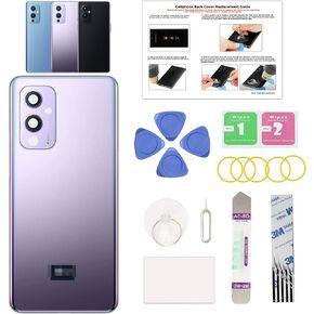 GREEN FUSION Compatible with OnePlus 9 Back Cover Replacement, OnePlus 9 Back Housing Door with Pre-Installed Camera Lens, Repair Tools & Instruction, Winter Mist