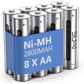 SUKAI AA Rechargeable Batteries, 2800mAh High Capacity Double A Batteries, 1.2V NiMH AA Battery with Low Self Discharge, Chargeable for 1200 Cycles, Precharged - (24 Count)