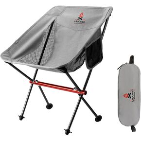 Portable Folding Camping Chair - Outdoor Compact Camping Chair for Adults, Lightweight Small Camping Chair for Beach, Ultralight Aluminum Camping Chair for Backpacking, Picnic