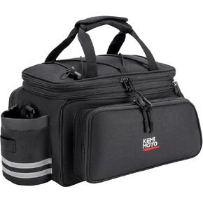 KEMIMOTO Bike Bag Bicycles Rear Rack 20L Waterproof Carbon Leather Bike Trunk Bag Pannier Handbag, Ebike Saddle Bag for Storage Cargo Mountain Road Bike Commuter