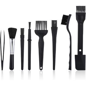 8 Pack Keyboard Brush Anti Static Brushes Small Portable Cleaning Brush Kit Plastic Handle Computer Keyboard Cleaning Brush for PC Keyboard Laptop Electronics Camera Black