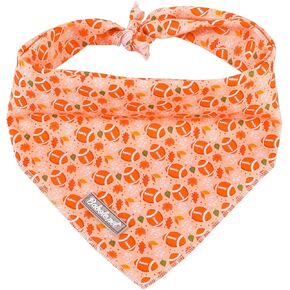 Fall Dog Bandanas Girl Boy American Football Cotton Washable Comfortable Triangle Dog Scarf Adjustable Pet Bib Kerchief for Small Medium Large Dogs L