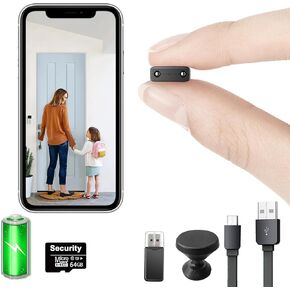 【Free 64G】 Smallest Wireless WiFi Camera,Portable Battery Camera,HD1080P Baby Monitor Cam for Video Recording Live Feed with Night Vision,Motion Detection,Remote Viewing for Security withiOS Android