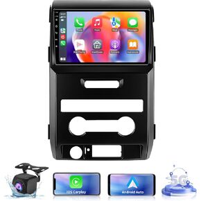 5GWiFi Upgrade Car Stereo Radio for Ford F150 F-150 2009 2010 2011 2012- Wireless Carplay and Android Auto GPS Navigation - 4GB+32GB 9 inch Touchscreen Bluetooth RDS FM SWC