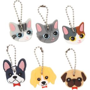 galpada 6pcs الكرتون مفتاح مجموعة الحيوانات الأليفة العلامات عيد الميلاد ديكور سيارة مفتاح سلسلة سيارة حلقة رئيسية الحيوان سيارة المفاتيح الزخرفية مفتاح يغطي الحديد مفتاح الأغطية الواقية مفتاح الزخرفية يغطي سحر قذيفة ملكة جمال in Kuwait