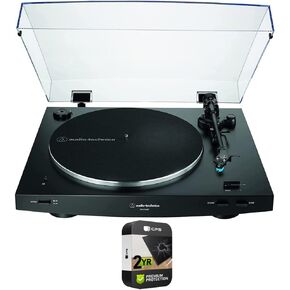 Audio Technica AT-LP3XBT-BK Fully Automatic Wireless Belt-Drive Turntable Black Bundle with 2 YR CPS Enhanced Protection Pack