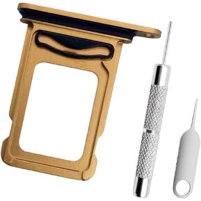 Replacement Sim Card Slot Tray Holder Compatible with iPhone 13 Pro / 13 Pro Max, 1 Metal SIM Card Tray Holder with Waterproof Rubber Gasket Ring, 1 Open Eject Pin and 1 Needle Opener Ejector, Blue