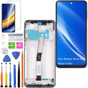 Screen Replacement for Xiaomi Redmi Note 9s / Note 9 Pro Original, M2003J6A1G M2003J6B2G LCD Touch Panel Display Digitizer Assembly Repair Parts with Kit（Black with Frame）