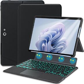 Backlit Touchpad Keyboard Case for Microsoft Surface Go 4 2023 /Go 3 2021 /Go 2 2020 /Surface Go 2018, Backlight Multi-Angle Kickstand,Portrait/Landscape Stand Detachable Magnetic Cover Case