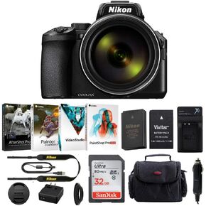 Nikon COOLPIX P950 Digital Camera (Black) with 32GB Memory Card, Spare Battery and Charger, Camera Bag, Software and Bundle (5 Items)