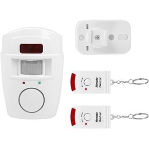 Motion Sensor Alarm, PIR Motion Sensor Detector Security Alarm System for Home Garage, 105dB Infrared Motion Alarm with Remote Control