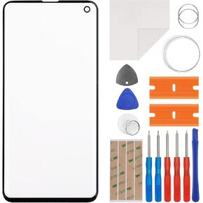 Front Glass Outer Screen Lens Replacement Compatible with Samsung Galaxy S10 SM-G973F SM-G973U 6.1 inch with Tools(No Display and Touch digitizer)