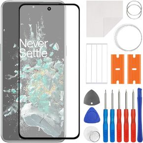 Front Screen Glass Outer Panel Lens Replacement +OCA Compatible with OnePlus 10T CPH2415, CPH2413, CPH2417 (No LCD Screen and Touch Digitizer) with Repair Kit