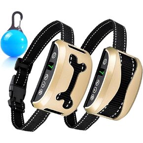 Bark Collar 2 Pack Upgraded 7 Sensitivity Rechargeable Dog Barking Collar Beep/Shake/Safe Shock Or No/Anti Bark Reflective Collar for Small Medium Large Dogs …
