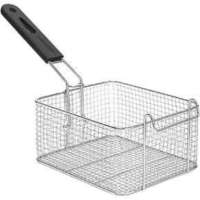 Fenteer Deep Fryer French Fries Basket Portable Multipurpose Stainless Steel Frying Serving Basket for Onion Rings Chicken Wing, 20cmx17.2cmx10.5cm
