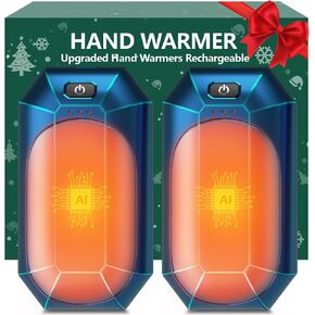 AI Hand Warmers Rechargeable 2 Pack,Electric Hand Warmer Reusable,Rechargeable Hand Warmer,Portable Heater for Golf Camping Hunting Rechargeable,Warm Gifts for Men Women Kids