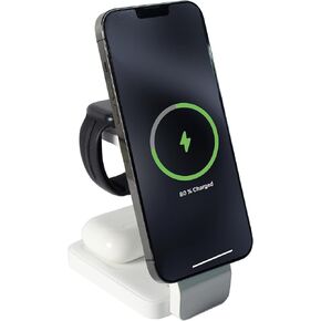 21X 3-in-1 Fast Wireless Charger Stand, 15W Magnetic Foldable Charging Dock, Lightweight Portable Travel Charging Pad for Apple Watch, Airpods, iPhone 16/15/14/14 Plus/14 Pro Max/13/13 Pro/12/12 Pro