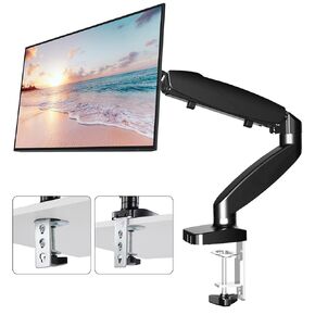 ELLUROOW Single Computer Monitor Stand, Monitor Mount Arm for Desk, Support VESA, Black