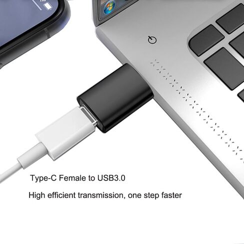 MINCHEN 10 محولات USB C إلى USB3.0، وصلة Type C أنثى إلى USB OTG لأجهزة Mac وأجهزة الكمبيوتر المحمولة والهواتف الذكية والشواحن وبنوك الطاقة والمزيد من الأجهزة (10، أسود + فضي) in Saudi Arabia