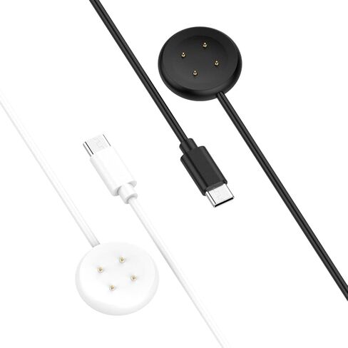[عبوتان] Ginffaa متوافق مع شاحن Google Pixel Watch 2، وقاعدة شحن لاسلكية USB C Pixel Watch 2، ملحقات كابل شاحن مغناطيسي من النوع C لساعة Google Pixel 2 (أبيض + أسود، 3.3 قدم) in Kuwait