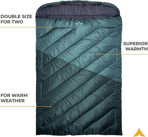 TETON Mammoth, 20 Degree and 0 Degree Sleeping Bags, Double Sleeping Bag, A Warm Bag the Whole Family can Enjoy. Great Sleeping Bag for Camping, Hunting and Base Camp. Compression Sack Included in Saudi Arabia