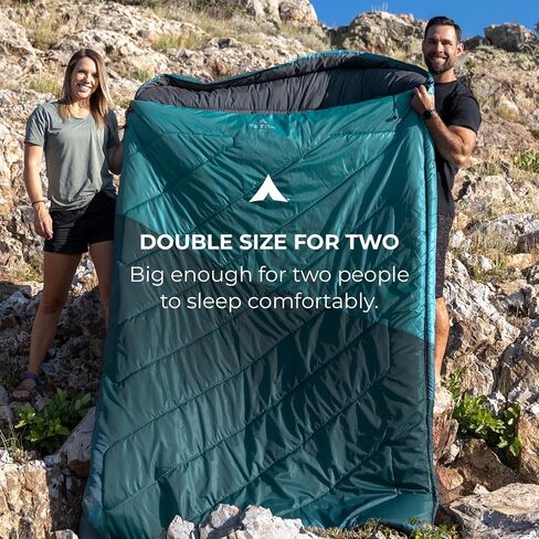 TETON Mammoth, 20 Degree and 0 Degree Sleeping Bags, Double Sleeping Bag, A Warm Bag the Whole Family can Enjoy. Great Sleeping Bag for Camping, Hunting and Base Camp. Compression Sack Included in Saudi Arabia