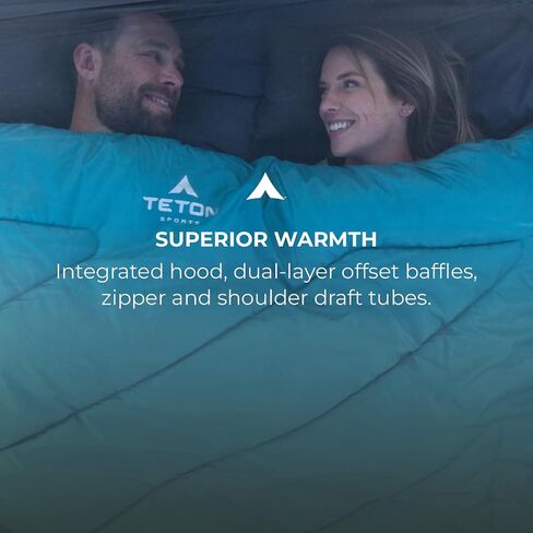 TETON Mammoth, 20 Degree and 0 Degree Sleeping Bags, Double Sleeping Bag, A Warm Bag the Whole Family can Enjoy. Great Sleeping Bag for Camping, Hunting and Base Camp. Compression Sack Included in Saudi Arabia
