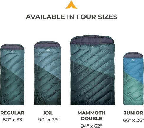 TETON Mammoth, 20 Degree and 0 Degree Sleeping Bags, Double Sleeping Bag, A Warm Bag the Whole Family can Enjoy. Great Sleeping Bag for Camping, Hunting and Base Camp. Compression Sack Included in Saudi Arabia
