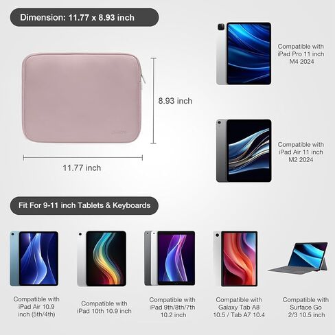MOSISO Tablet Sleeve Case for 13 inch iPad Pro M4 & iPad Air M2 2024, iPad Pro 12.9 inch M2 M1 6th 5th 2022-2018 with Magic Keyboard&Smart Keyboard Folio, Neoprene Carrying Bag with Small Case, Black in Saudi Arabia