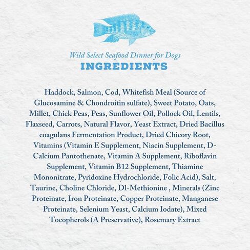 Wild Select Seafood Dog Food | No Chicken or Other Animal by-Products | Rich in Omega 3 & 6 Fatty Acids | Sustainably Sourced Wild Caught Fish | Made in The USA | 11lb Bag in Saudi Arabia