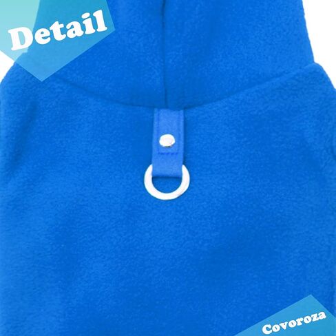 Dog Hoodie Pet Fleece Sweater with Hat Warm Soft Dogs Winter Coat Jacket with Leash Attachment for Small Medium Dogs Blue Medium in Saudi Arabia