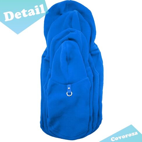 Dog Hoodie Pet Fleece Sweater with Hat Warm Soft Dogs Winter Coat Jacket with Leash Attachment for Small Medium Dogs Blue Medium in Saudi Arabia