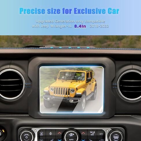 واقي شاشة GFJNFG (قطعتان) لـ 2018-2023 Jeep Wrangler Rubicon Sahara/2020-2023 Gladiator High Altitude Overland Accessories 8.4 بوصة زجاج مقسى يقلل من بصمات الأصابع ومضاد للخدش in Saudi Arabia