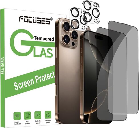 Privacy Screen Protector for iPhone 16 pro max 2 Pack + Camera Lens Protector 2 Pack Anti Spy Tempered Glass for iPhone 16 Pro Max (6.9 inch) in Saudi Arabia