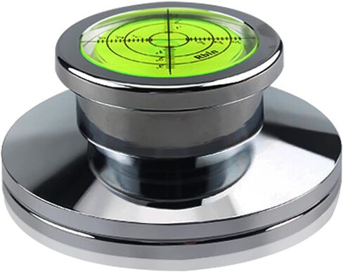 Turntable Level Record Weight Disc Stabilizer Speed Measure Strobe Scale LP Weight Record Puck Aluminum Vinyl Clamp with Bubble Level for Record Player Phonograph (Silver) in Saudi Arabia