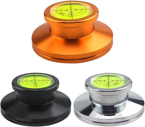Turntable Level Record Weight Disc Stabilizer Speed Measure Strobe Scale LP Weight Record Puck Aluminum Vinyl Clamp with Bubble Level for Record Player Phonograph (Silver) in Saudi Arabia